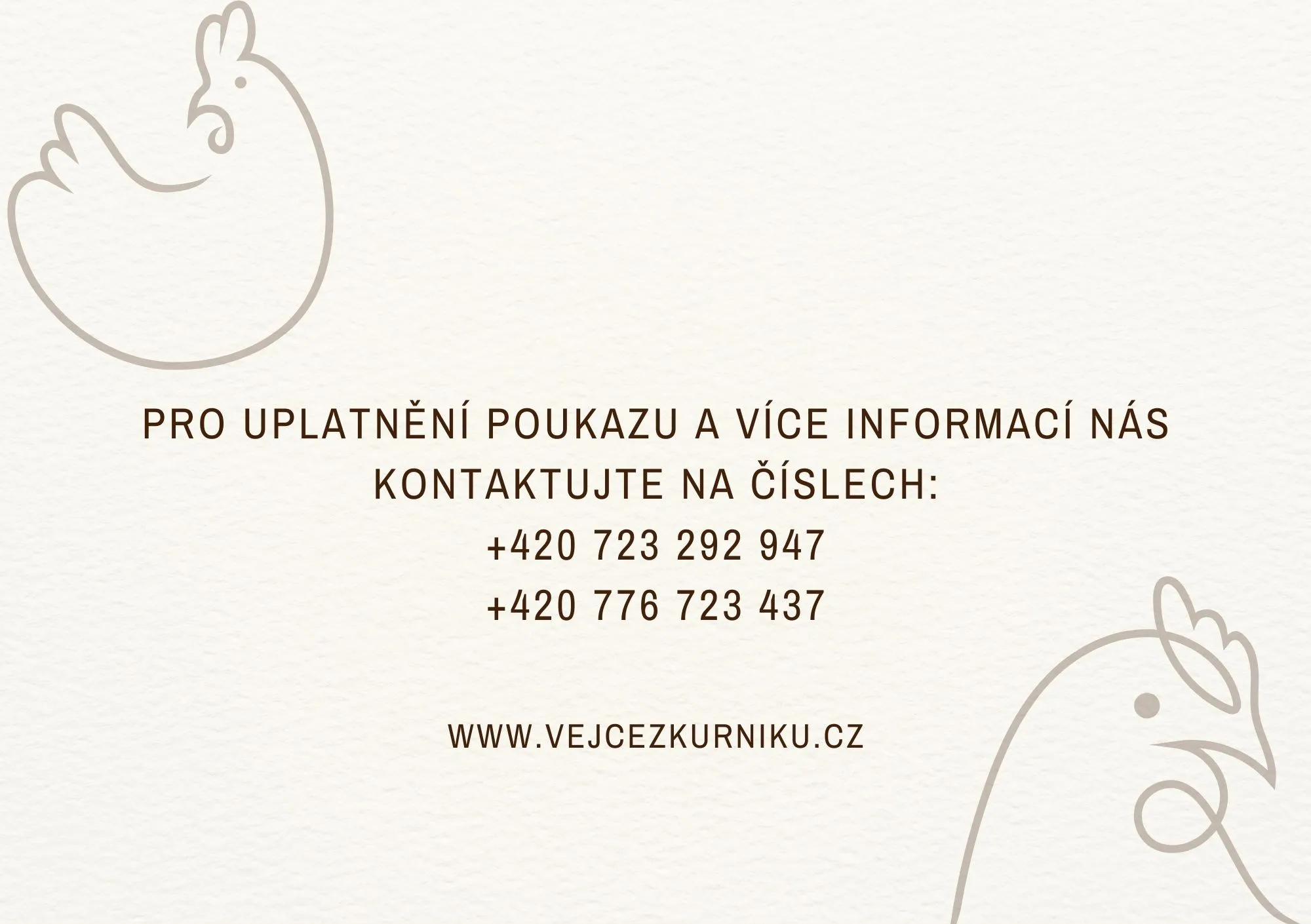 Dárkový poukaz na dovoz domácích vajec, zadní strana